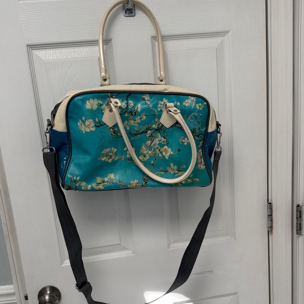 Van Gogh Floral Blue and Cream Women's Bag